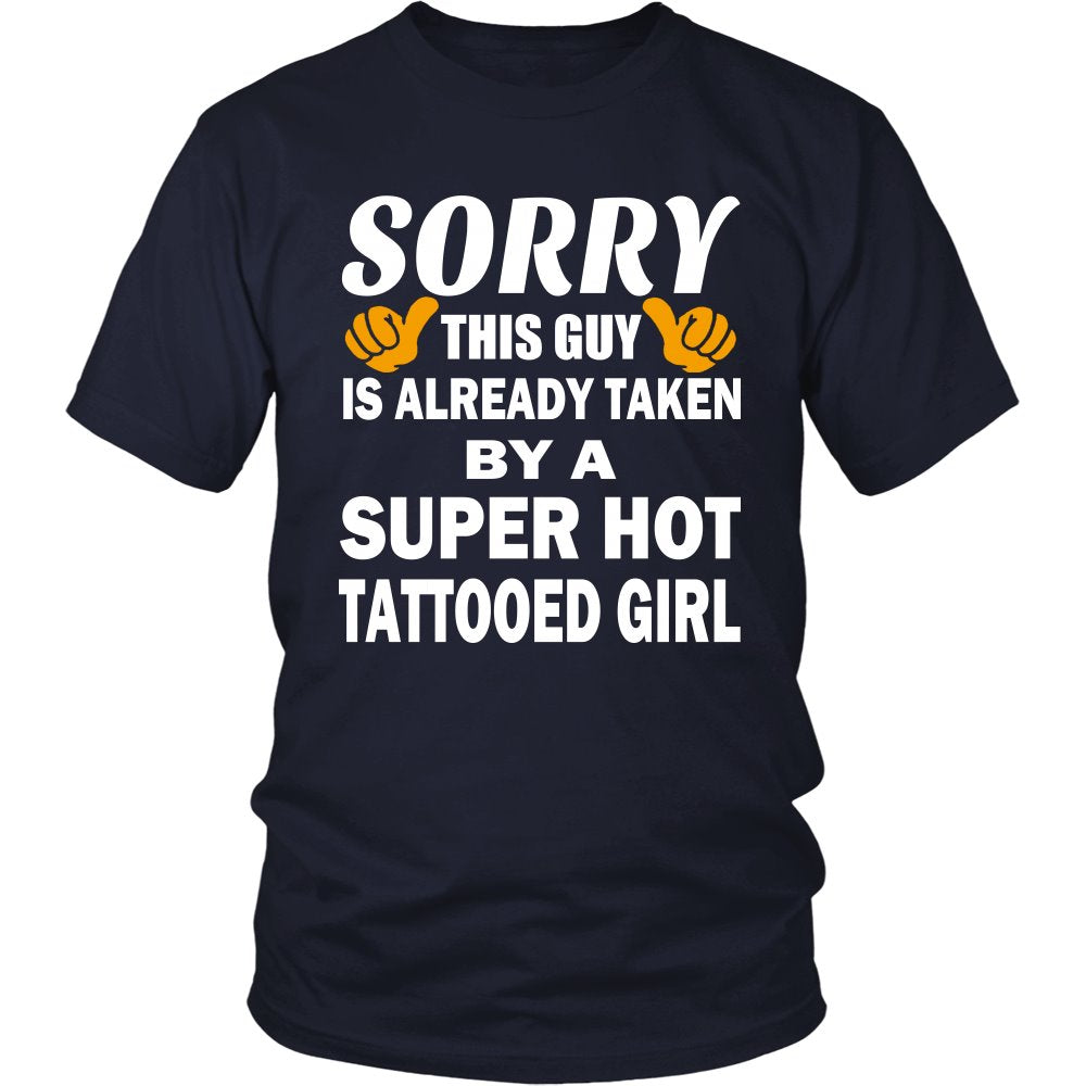 Love A Super Hot Tattooed Girl T-shirt teelaunch District Unisex Shirt Navy S