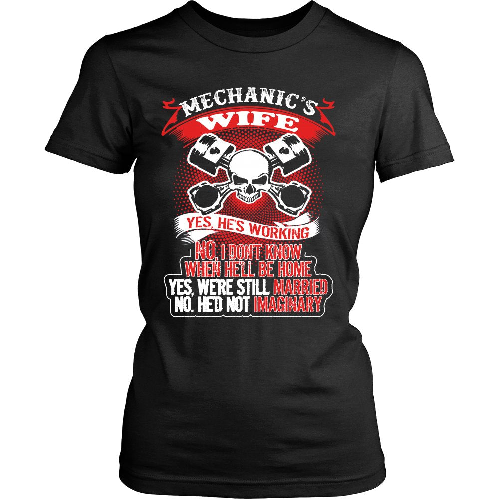 Proud Mechanic's Wife T-shirt teelaunch District Womens Shirt Black S