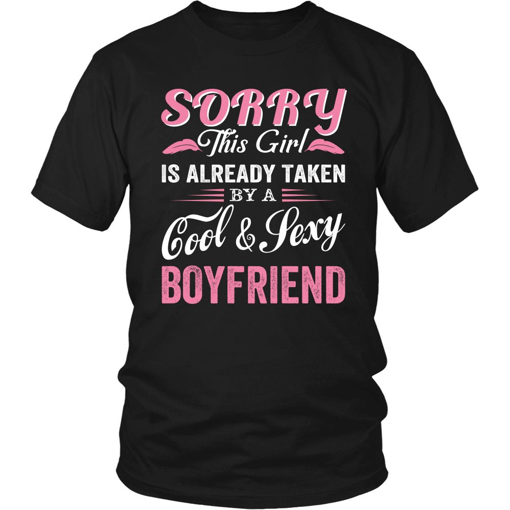 Taken By A Cool And Sexy Boyfriend T-shirt teelaunch District Unisex Shirt Black S