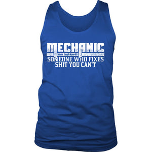 Mechanic Fixes Shit You Can't! T-shirt teelaunch District Mens Tank Royal Blue S