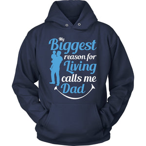 My Biggest Reason For Living Calls Me Dad T-shirt teelaunch Unisex Hoodie Navy S