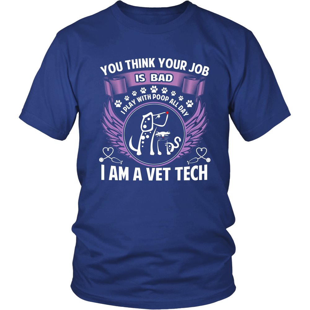 I Am A Vet Tech T-shirt teelaunch District Unisex Shirt Royal Blue S