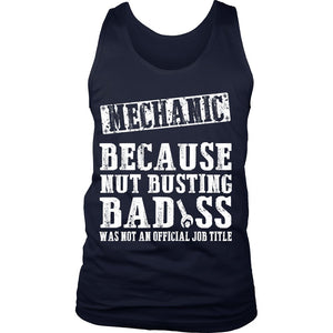 Mechanic Badass! T-shirt teelaunch District Mens Tank Navy S