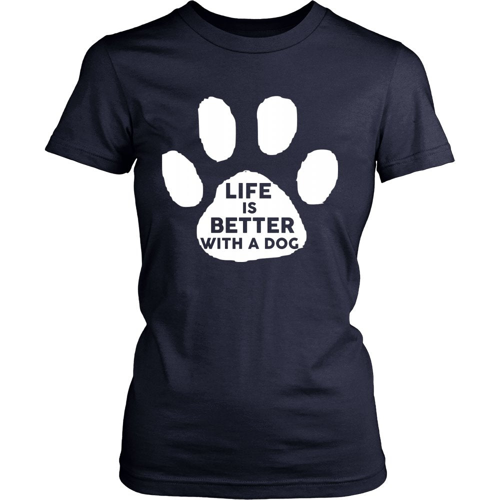 Life Is Better With A Dog T-shirt teelaunch District Womens Shirt Navy S