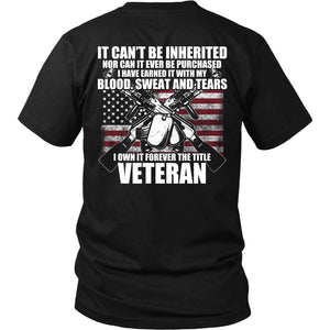 Veteran - I Own It Forever The Title T-shirt teelaunch District Unisex Shirt Black S