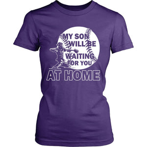 My Son Will Be Waiting For You At Home T-shirt teelaunch District Womens Shirt Purple XS