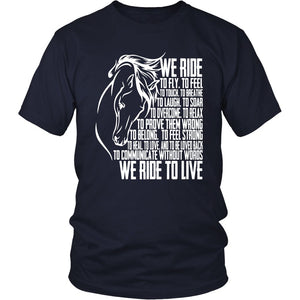 We Ride To Live! T-shirt teelaunch District Unisex Shirt Navy S