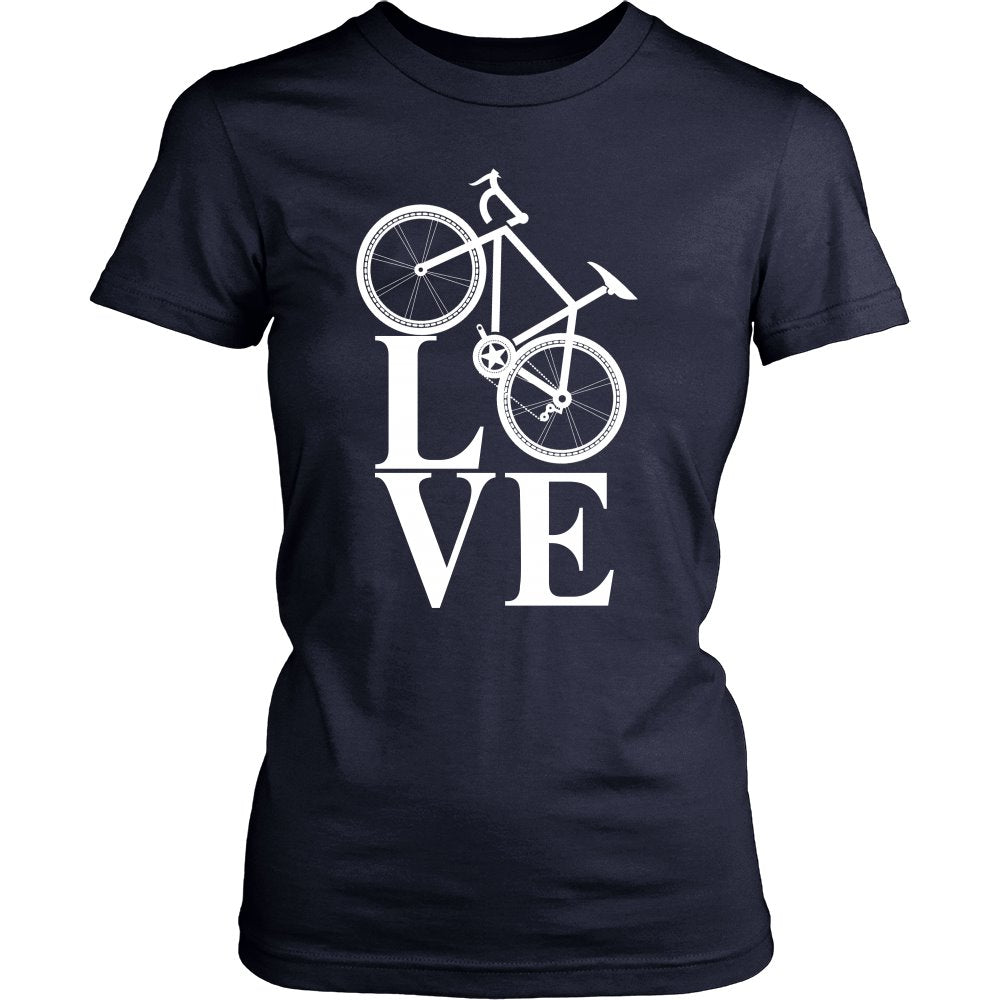 Love Mountain Biking T-shirt teelaunch District Womens Shirt Navy S