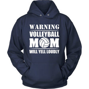 Warning - Volleyball Mom Will Yell Loudly T-shirt teelaunch Unisex Hoodie Navy S