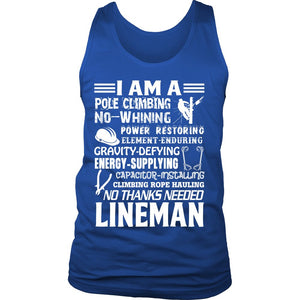 I Am A Lineman T-shirt teelaunch District Mens Tank Royal Blue S