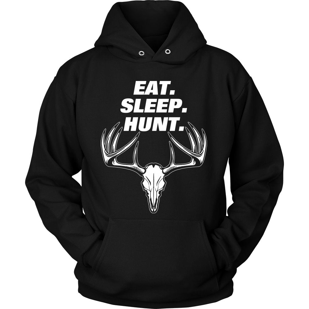 Eat. Sleep. Hunt. T-shirt teelaunch Unisex Hoodie Black S