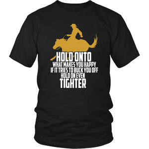 Horses Make You Happy! T-shirt teelaunch District Unisex Shirt Black S