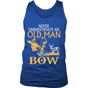 Never Underestimate An Old Man With A Bow T-shirt teelaunch District Mens Tank Royal Blue S