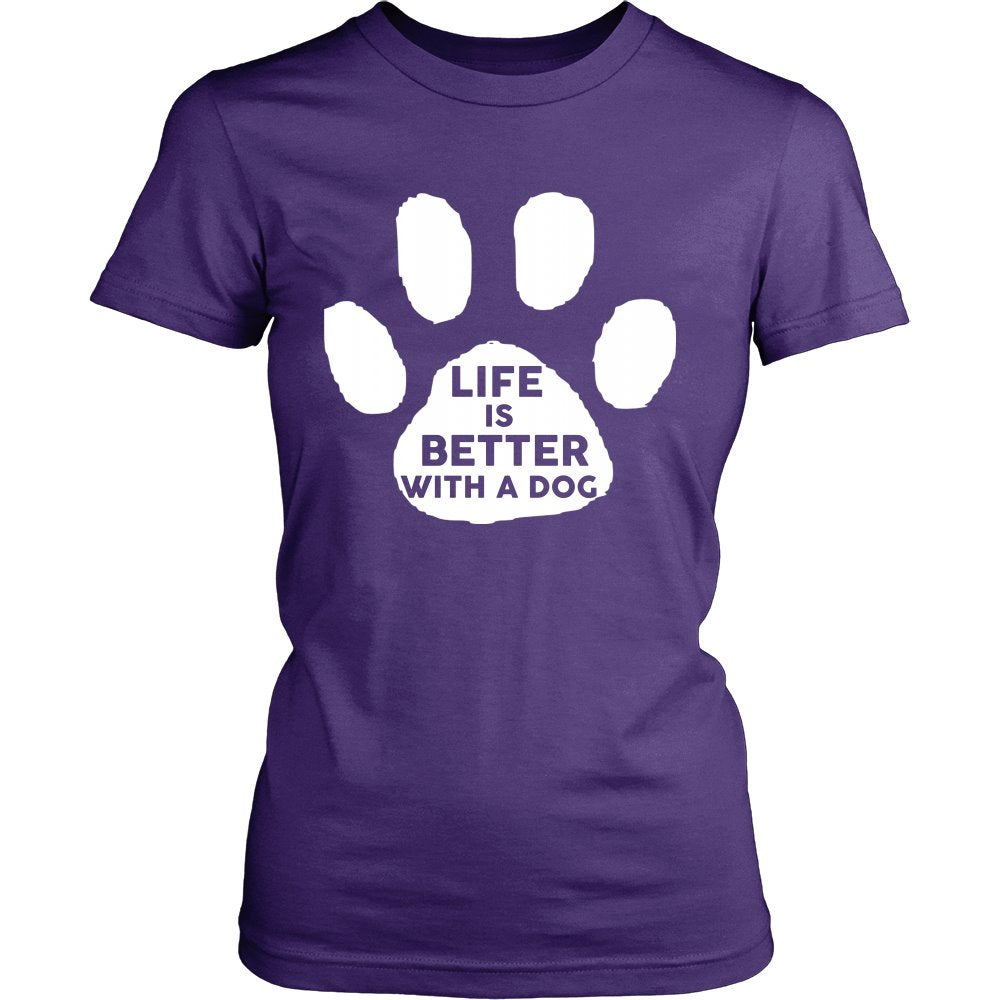 Life Is Better With A Dog T-shirt teelaunch District Womens Shirt Purple S