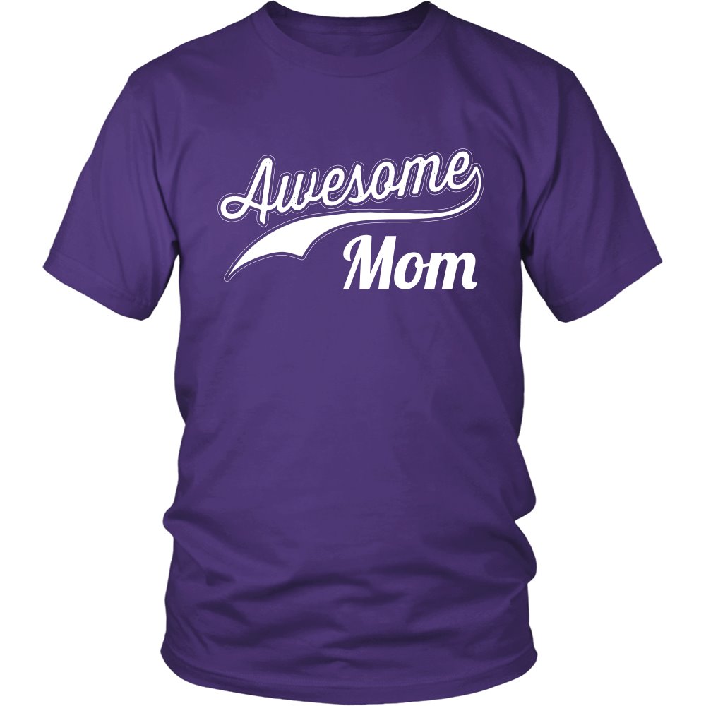 Awesome Mom T-shirt teelaunch District Unisex Shirt Purple S
