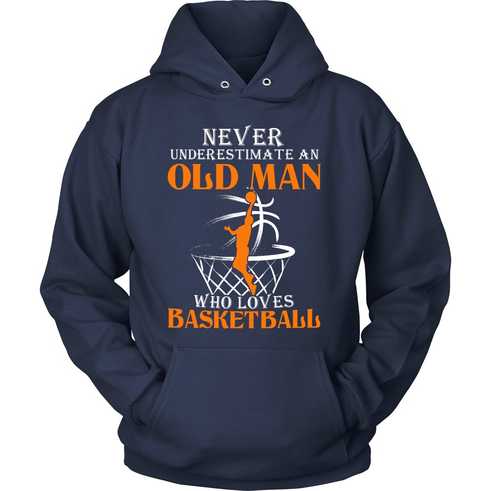 Never Underestimate An Old Man Who Loves Basketball T-shirt teelaunch Unisex Hoodie Navy S