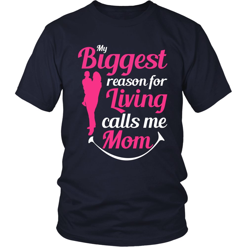 My Biggest Reason For Living Calls Me Mommy T-shirt teelaunch District Unisex Shirt Navy S