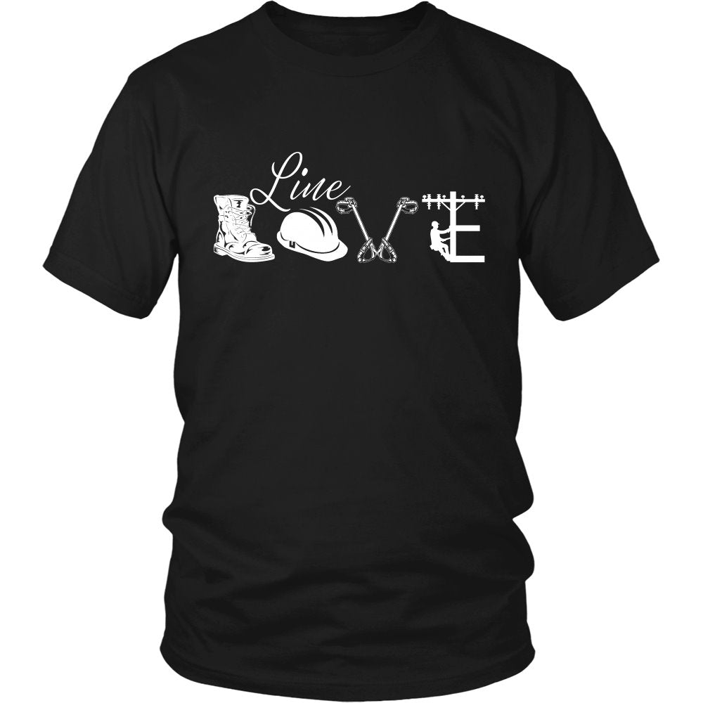 Line Love T-shirt teelaunch District Unisex Shirt Black S
