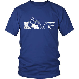Line Love T-shirt teelaunch District Unisex Shirt Royal Blue S