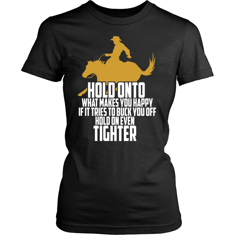 Horses Make You Happy! T-shirt teelaunch District Womens Shirt Black S