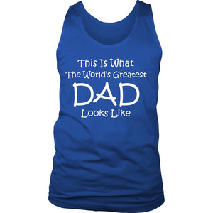 World's Greatest Dad T-shirt teelaunch District Mens Tank Royal Blue S