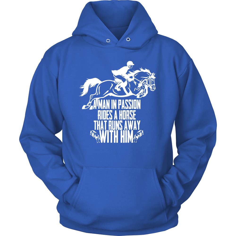 A Man In Passion Rides A Horse That Runs Away With Him! T-shirt teelaunch Unisex Hoodie Royal Blue S