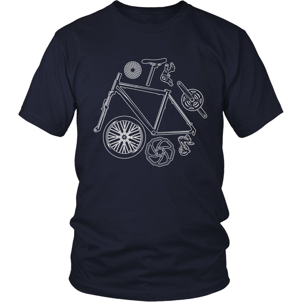 Bike Parts T-shirt teelaunch District Unisex Shirt Navy S