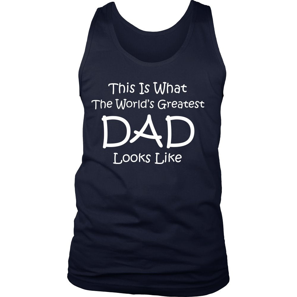 World's Greatest Dad T-shirt teelaunch District Mens Tank Navy S