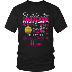 I Am A... Softball Mom T-shirt teelaunch District Unisex Shirt Black S