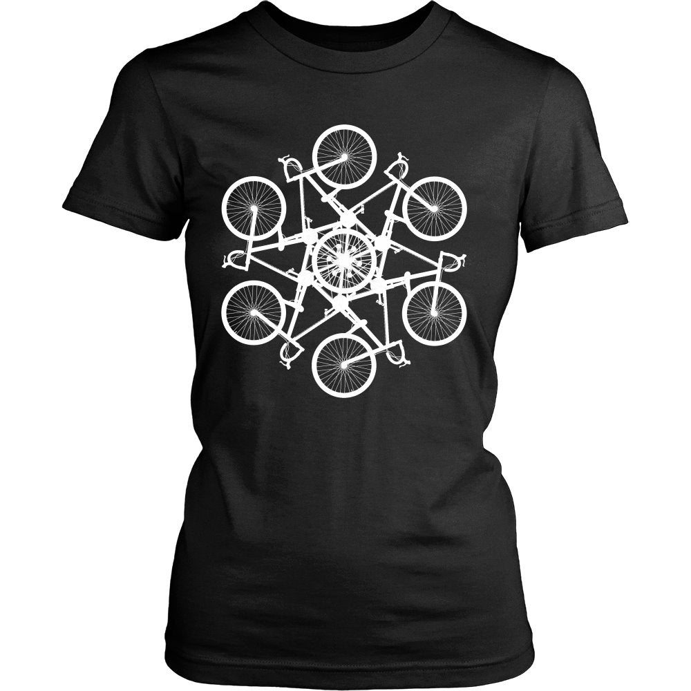 Bicycle Circle Kaleidospoke T-shirt teelaunch District Womens Shirt Black S