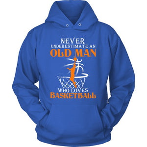 Never Underestimate An Old Man Who Loves Basketball T-shirt teelaunch Unisex Hoodie Royal Blue S