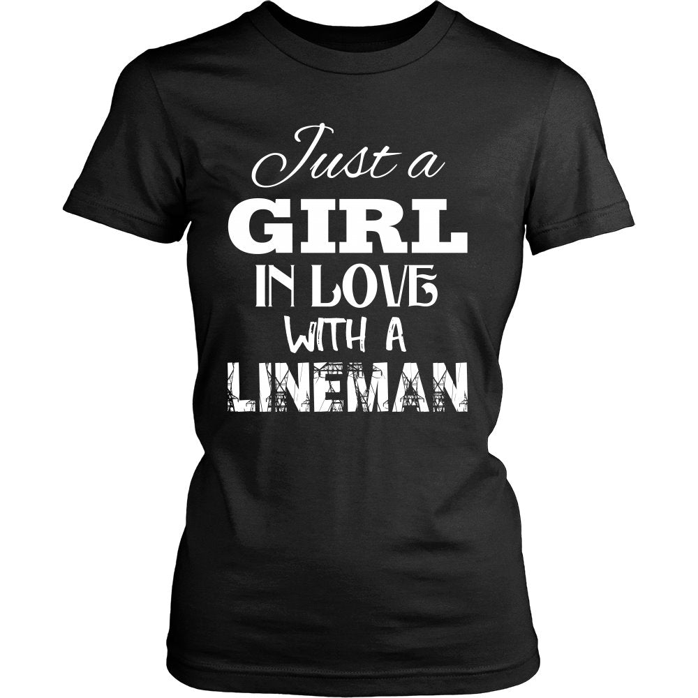 Just a girl in love with a Lineman T-shirt teelaunch District Womens Shirt Black S