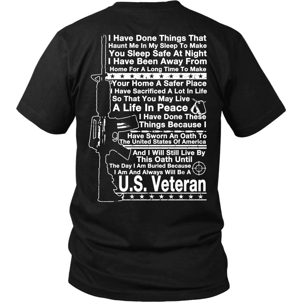 Proud U.S. Veteran T-shirt teelaunch District Unisex Shirt Black S