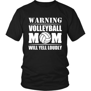 Warning - Volleyball Mom Will Yell Loudly T-shirt teelaunch District Unisex Shirt Black S
