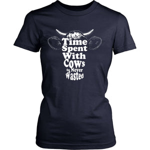 Time Spent With Cows Is Never Wasted T-shirt teelaunch District Womens Shirt Navy S