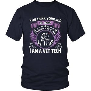 I Am A Vet Tech T-shirt teelaunch District Unisex Shirt Navy S