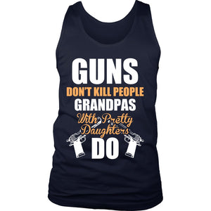 Guns Don't Kill People, Grandpas With Pretty Daughters Do T-shirt teelaunch District Mens Tank Navy S