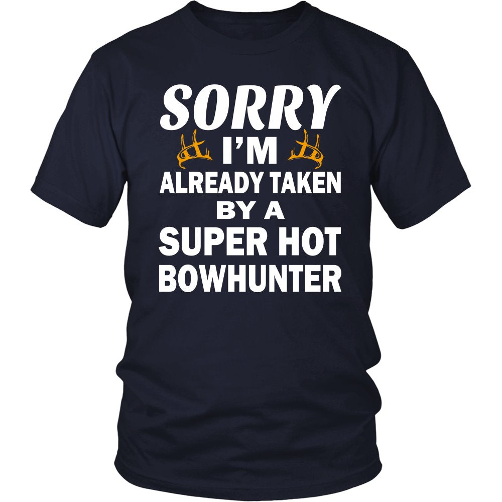 Sorry I'm Already Taken By A Super Hot Bowhunter T-shirt teelaunch District Unisex Shirt Navy S