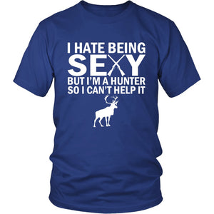 I Hate Being Sexy But I'm A Hunter So I Can't Help It T-shirt teelaunch District Unisex Shirt Royal Blue S