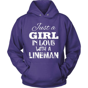 Just a girl in love with a Lineman T-shirt teelaunch Unisex Hoodie Purple S