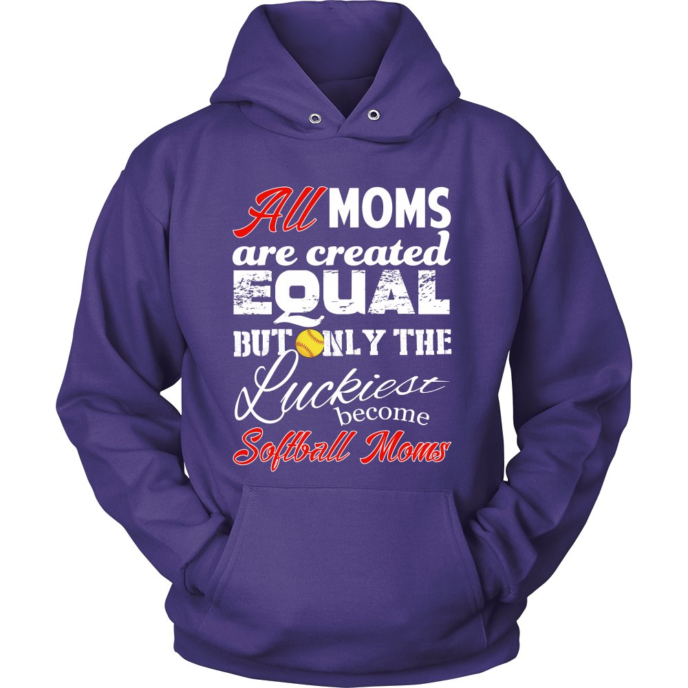 Only The Luckiest Become Softball Moms T-shirt teelaunch Unisex Hoodie Purple S