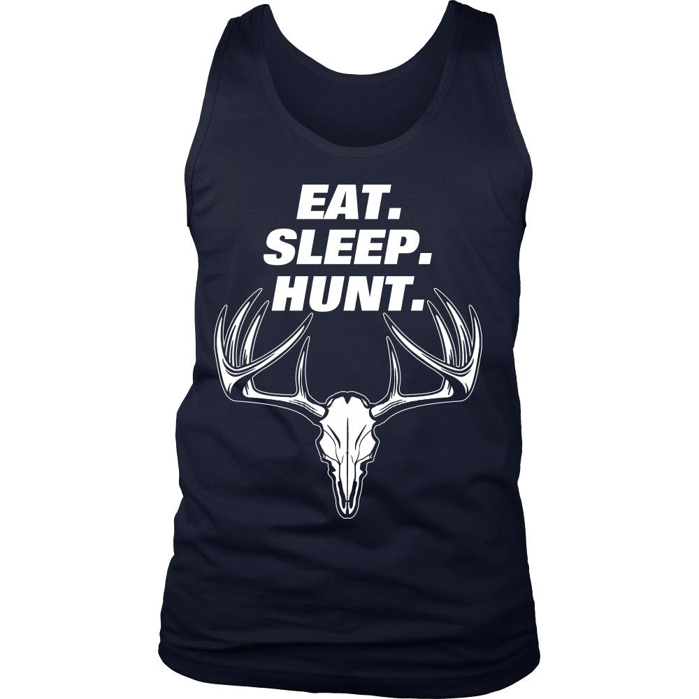 Eat. Sleep. Hunt. T-shirt teelaunch District Mens Tank Navy S