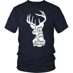 Love Me Like You Love Deer Season T-shirt teelaunch District Unisex Shirt Navy S