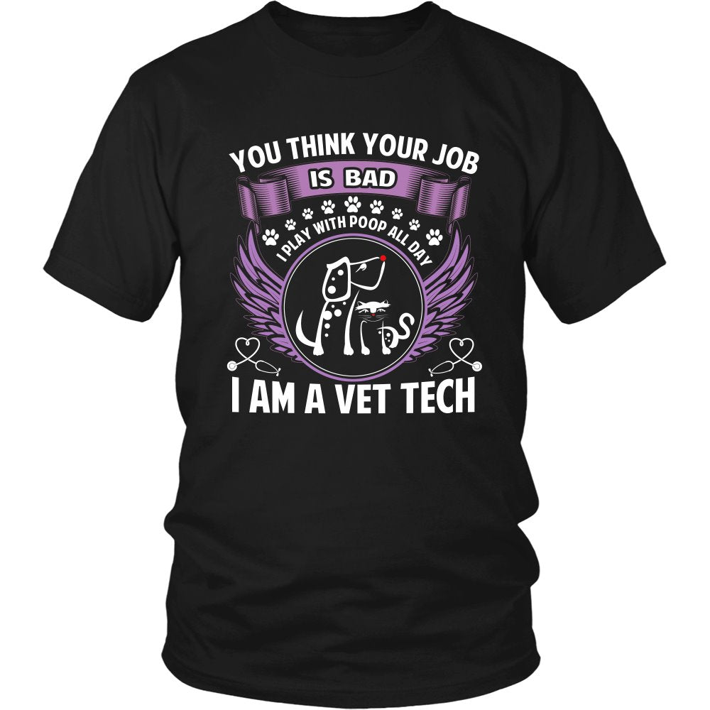 I Am A Vet Tech T-shirt teelaunch District Unisex Shirt Black S