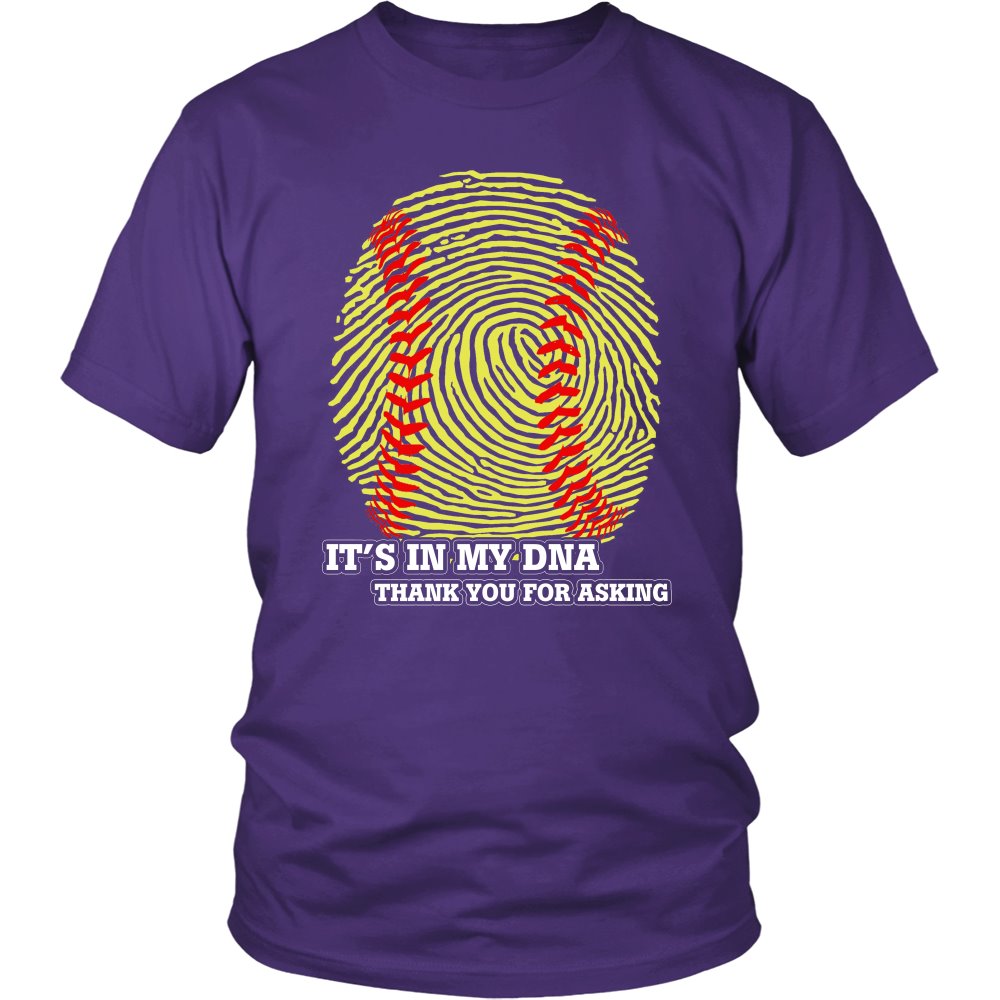Softball Is In My DNA T-shirt teelaunch District Unisex Shirt Purple S
