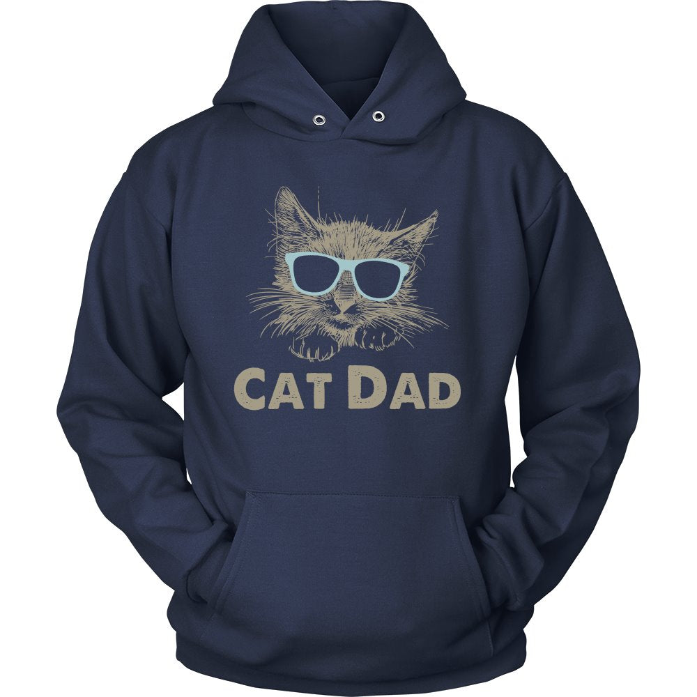 Cat Dad T-shirt teelaunch Unisex Hoodie Navy S