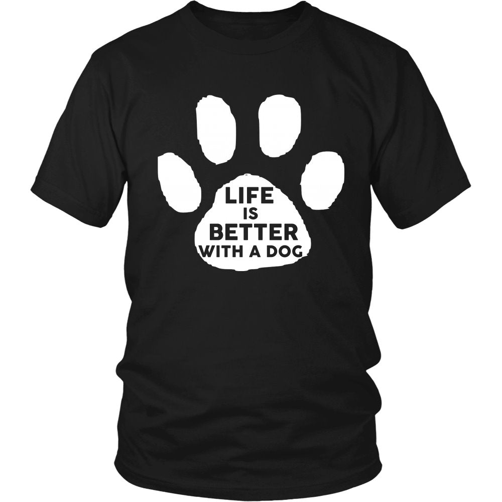 Life Is Better With A Dog T-shirt teelaunch District Unisex Shirt Black S