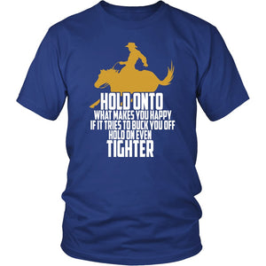 Horses Make You Happy! T-shirt teelaunch District Unisex Shirt Royal Blue S