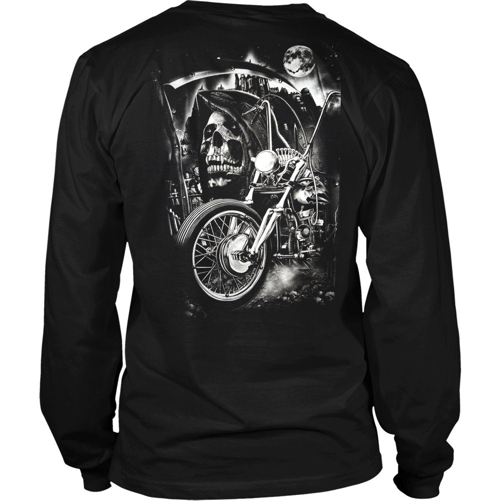 Proud Biker T-shirt teelaunch District Long Sleeve Shirt Black S