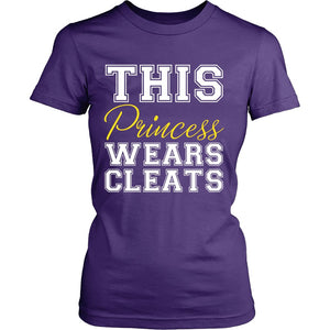 This Princess Wears Cleats T-shirt teelaunch District Womens Shirt Purple S
